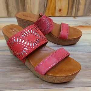 Naya Nawani Salmon Wedge Heel Platform Sandal Size 11